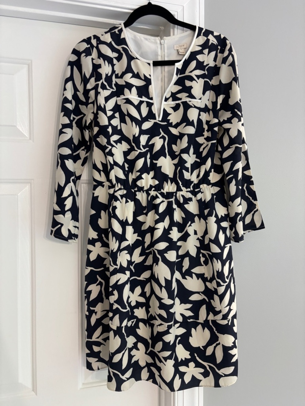 J. Crew Navy and Cream Floral Dress - size 6